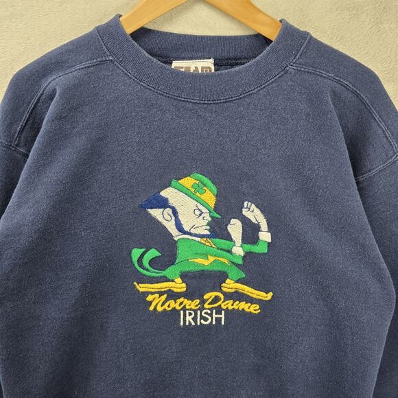Vintage Notre Dame Sweatshirt Mens Large Fighting Irish Team Edition Apparel 90s - Picture 3 of 12